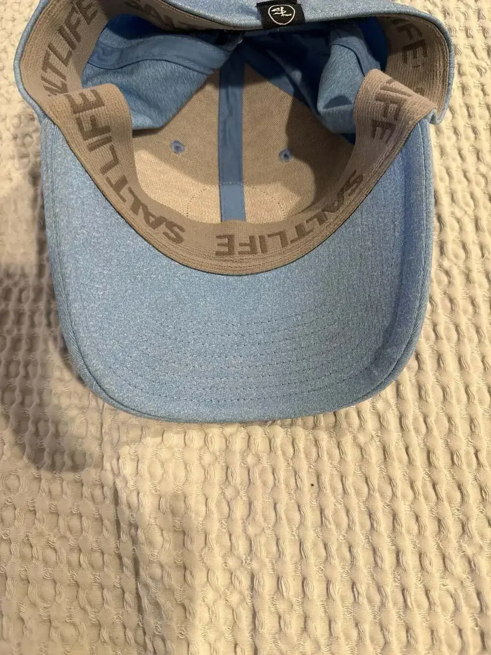 Salt Life Men's Cast Performance A-Flex Stretch Fit Hat in Light Blue - Picture 4 of 10